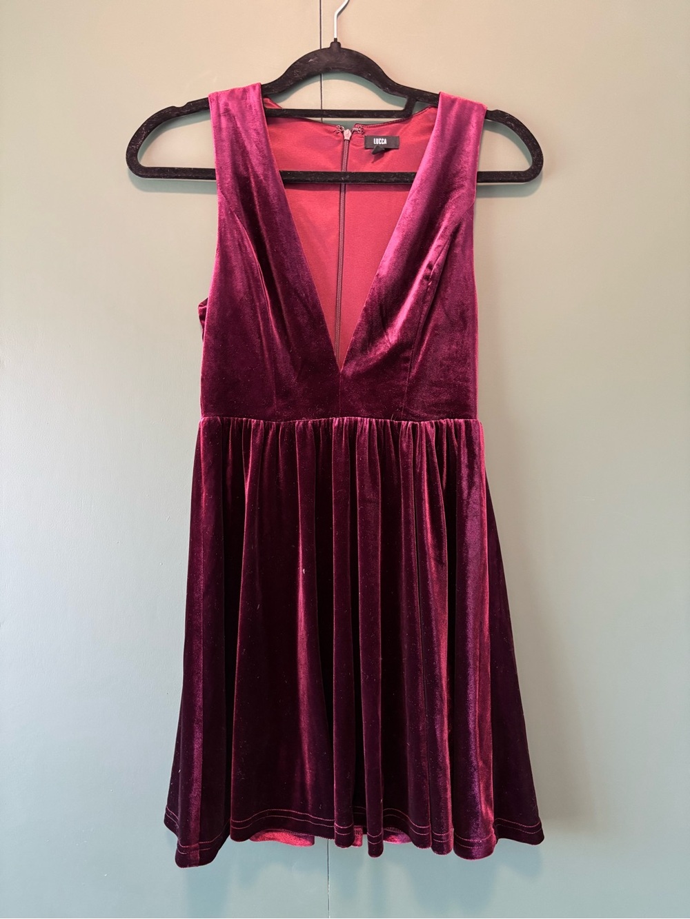 Lucca Red Velvet Mini Dress
